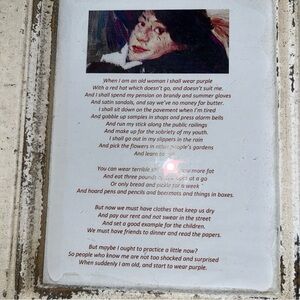 Decorative Poem‎ Plaque with Purple Accents